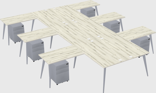 Shared l-shaped office desk system