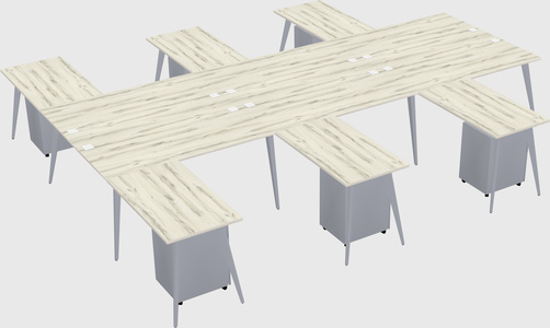 Shared l-shaped office desk system