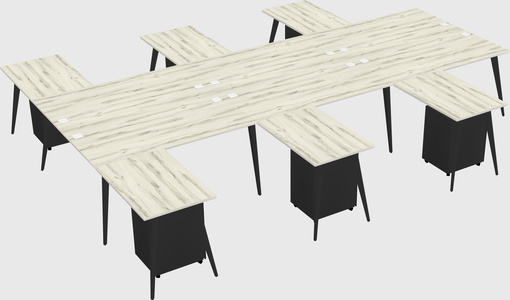 Shared l-shaped office desk system