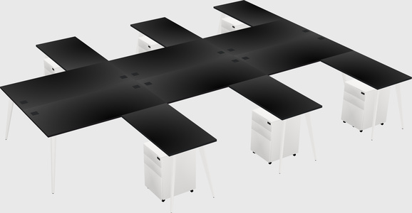 Shared L-shaped Office Desk System