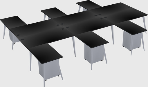 Shared l-shaped office desk system