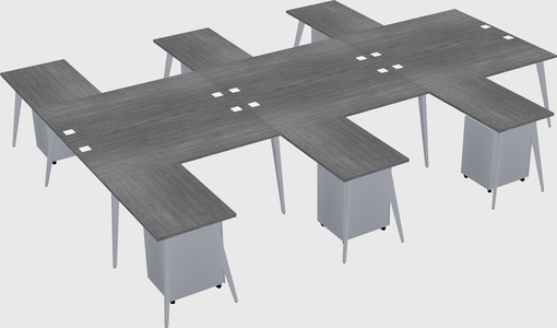 Shared l-shaped office desk system