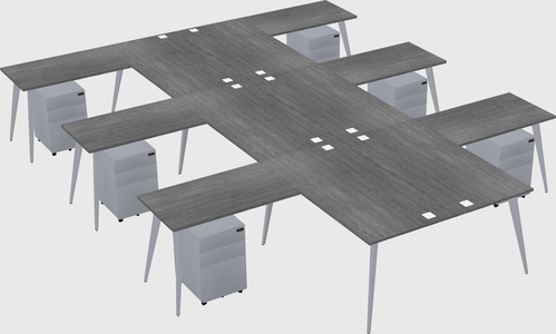 Shared l-shaped office desk system