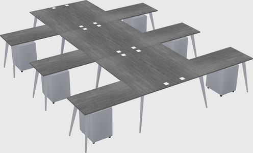 Shared l-shaped office desk system