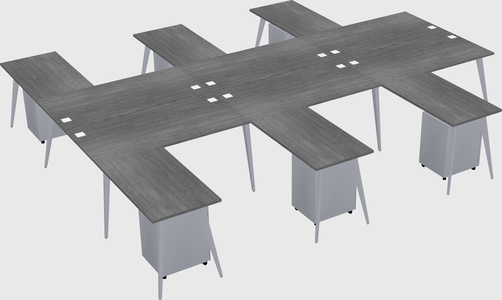 Shared l-shaped office desk system