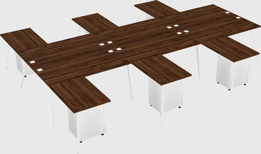 Shared l-shaped office desk system