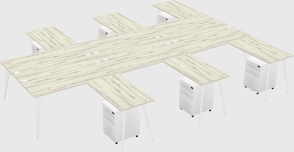 Shared l-shaped office desk system
