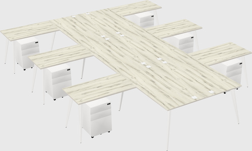 Shared l-shaped office desk system