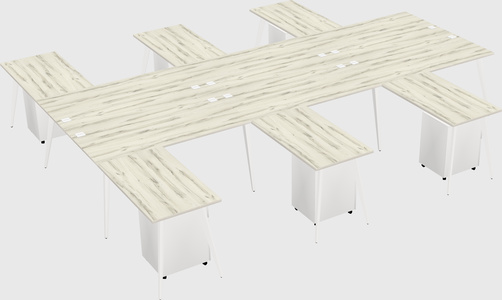 Shared l-shaped office desk system