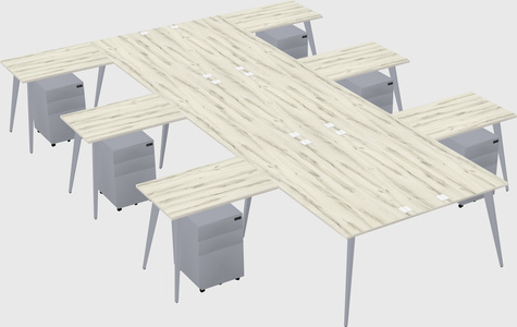 Shared l-shaped office desk system