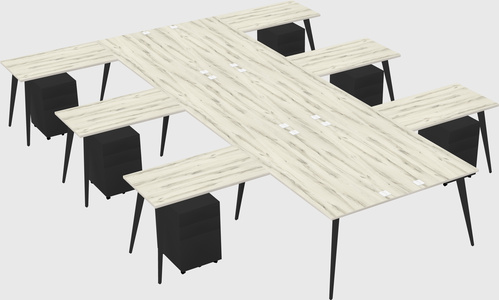 Shared l-shaped office desk system