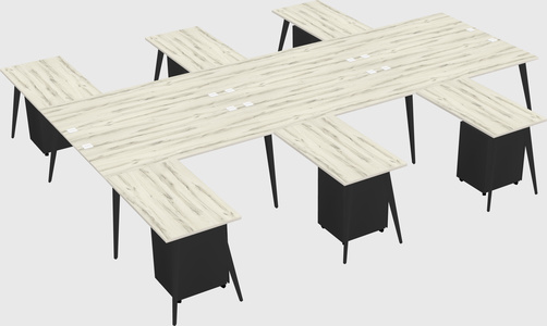 Shared l-shaped office desk system