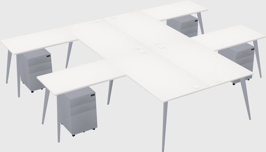 Shared l-shaped office desk system