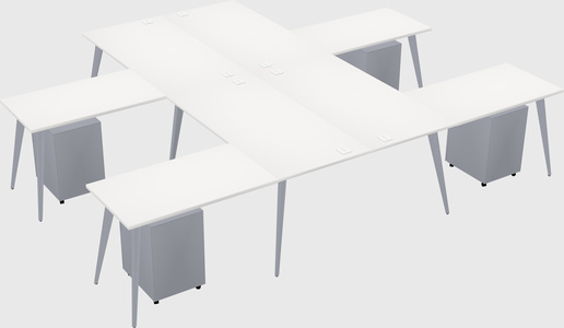 Shared l-shaped office desk system