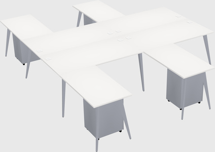 Shared l-shaped office desk system
