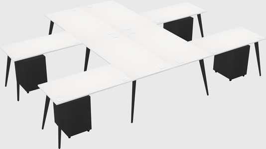 Shared l-shaped office desk system