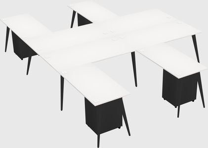 Shared l-shaped office desk system