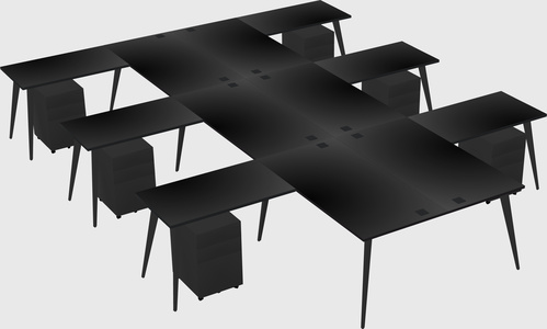Shared l-shaped office desk system