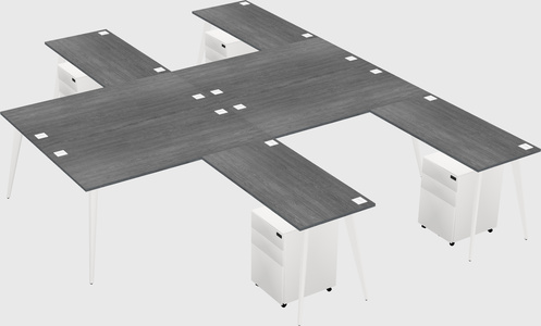 Shared L-shaped Office Desk System