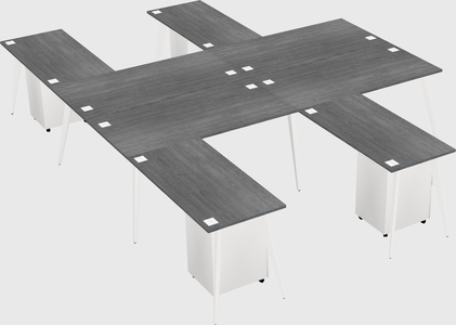 Shared l-shaped office desk system