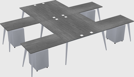 Shared l-shaped office desk system