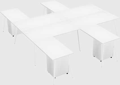 Shared l-shaped office desk system