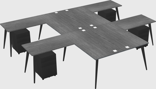 Shared l-shaped office desk system