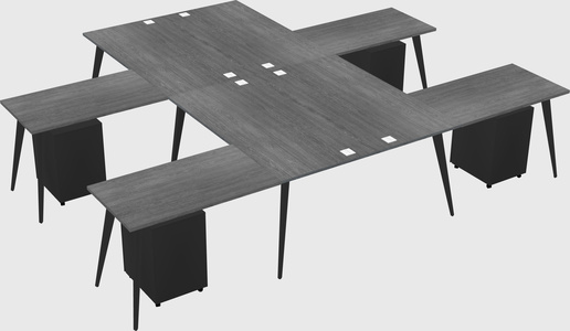 Shared l-shaped office desk system