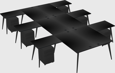 Shared l-shaped office desk system
