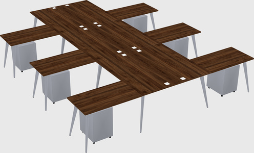 Shared l-shaped office desk system