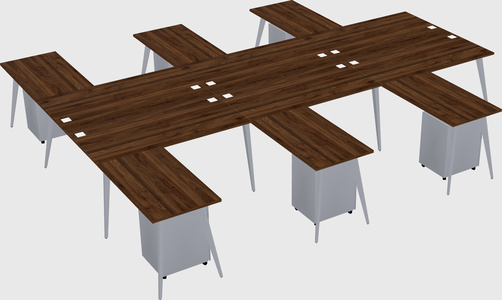 Shared l-shaped office desk system