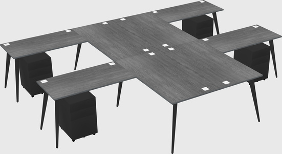 Shared l-shaped office desk system