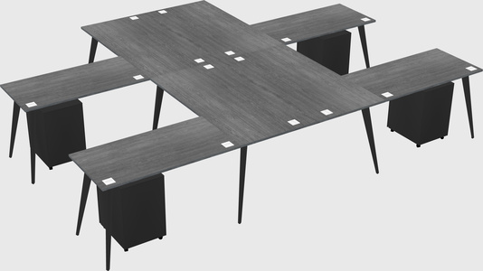 Shared l-shaped office desk system