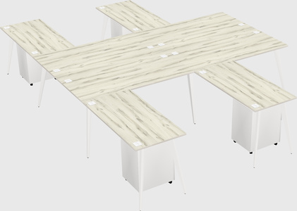 Shared l-shaped office desk system