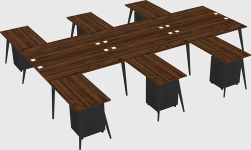 Shared l-shaped office desk system