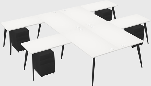 Shared l-shaped office desk system