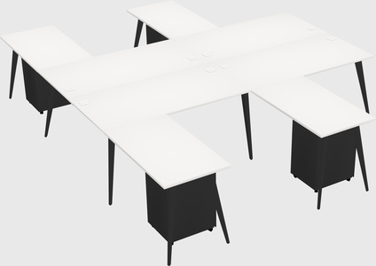 Shared l-shaped office desk system
