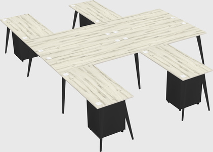 Shared l-shaped office desk system