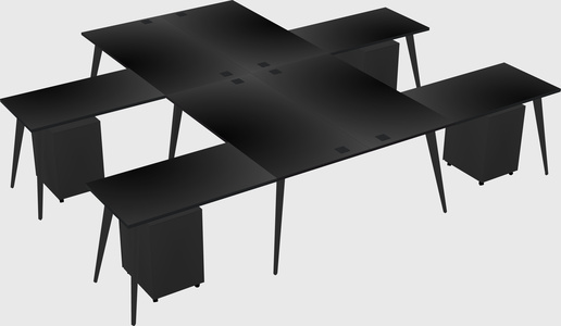 Shared l-shaped office desk system