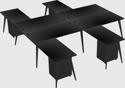 Shared l-shaped office desk system