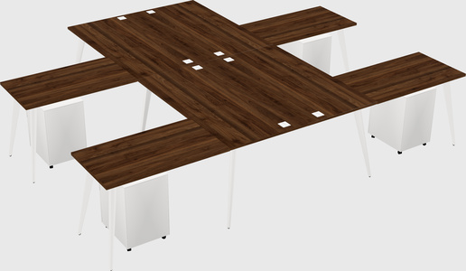 Shared l-shaped office desk system