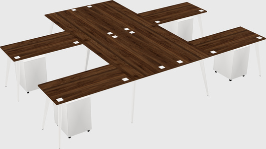 Shared l-shaped office desk system
