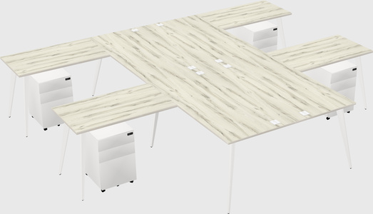 Shared l-shaped office desk system