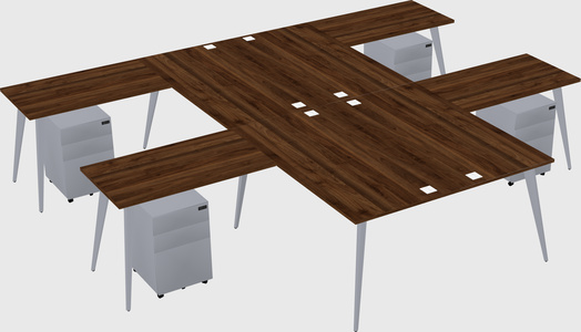 Shared l-shaped office desk system