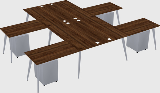 Shared l-shaped office desk system