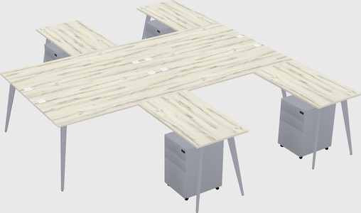 Shared L-shaped Office Desk System