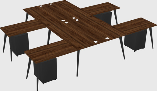Shared l-shaped office desk system