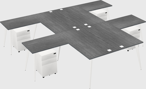 Shared l-shaped office desk system