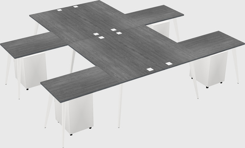 Shared l-shaped office desk system