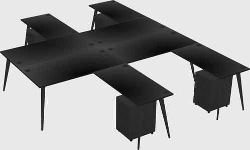 Shared L-shaped Office Desk System